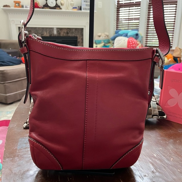 Coach Handbags - Coach RARE Vintage Lipstick Red Leather Crossbody Bag F0872-F12320